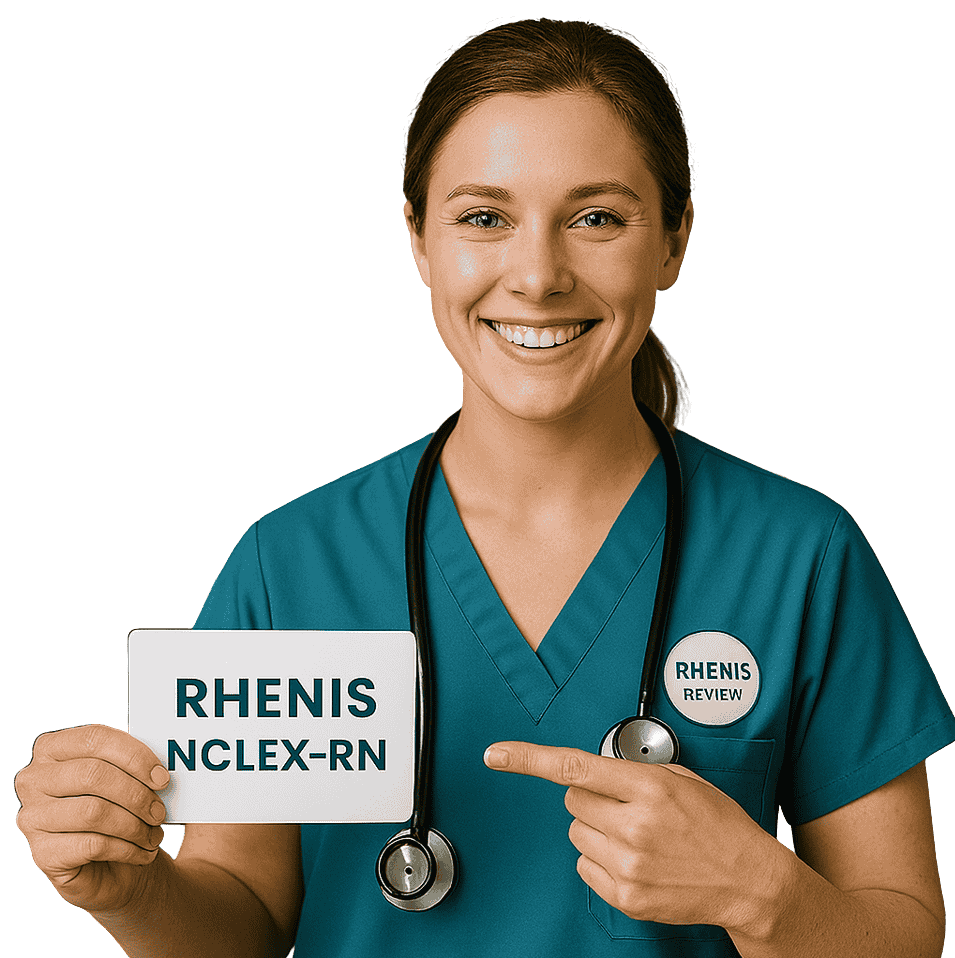 Nurse holding sign